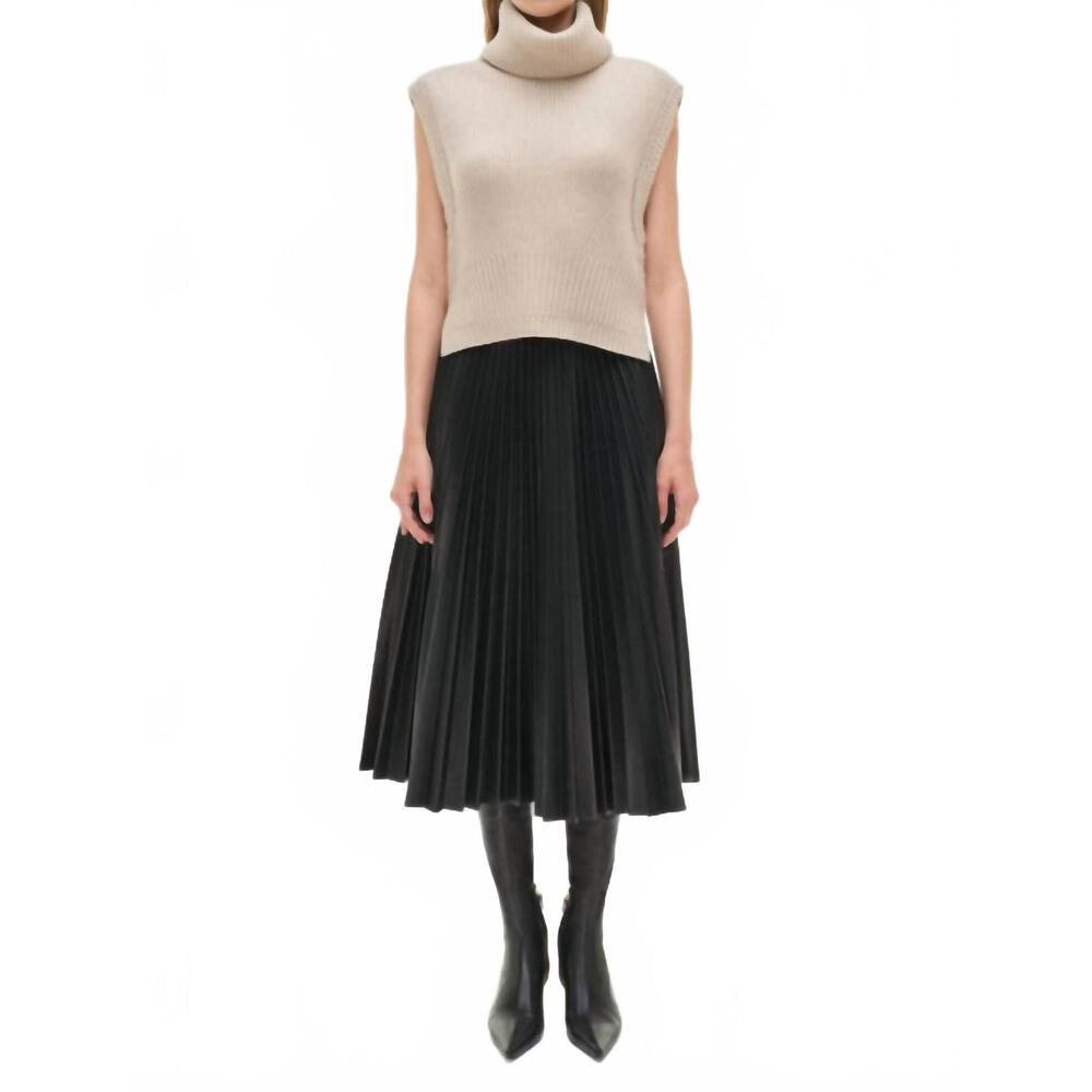 NEW SIMKHAI kezia midi skirt in black
